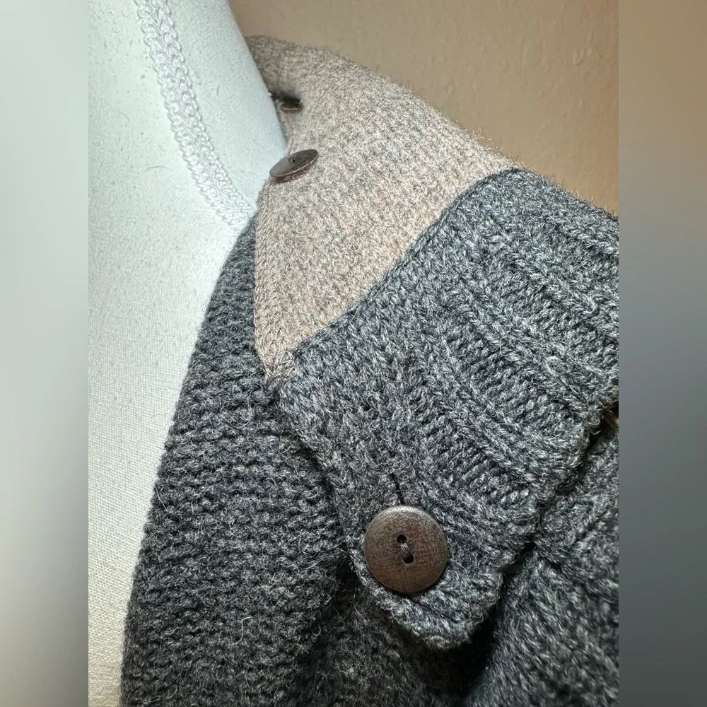 Fishermen Out of Ireland wool sweater grey gray longline chunky knit heavy thick
